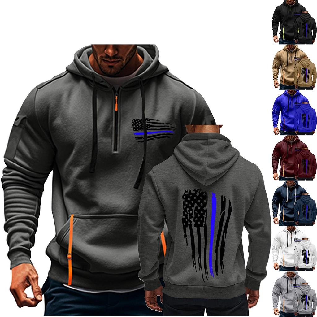 St. Patrick's Green Flag Print Hoodie For Men Hoodie Zipper Pullover For Men Sport Plus Size Casual Hoodie