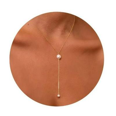 Elegante Collana a Catena Clavicolare con Perle Multiple - Lussuoso Gioiello Regalo per Donna