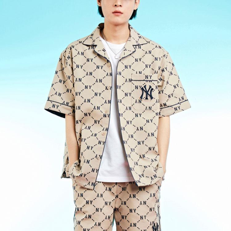 New MLB New York Yankees Shirt Unisex Beige 3AWSM0223-50BGS