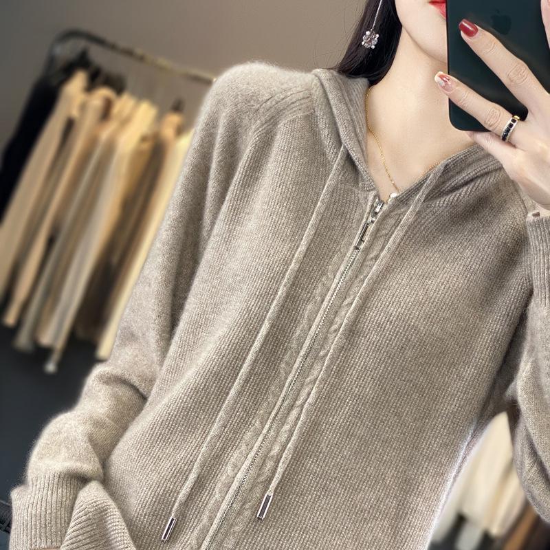 Women's 100% Wool Hooded Zip-Up Cardigan Sweater – 25th Anniversary Edition