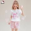 Melody Girls' Summer Outfit Stylish Children's Summer Clothes Girls' Summer Short-Sleeve T-Shirt and Shorts Two-Piece Set Trendy