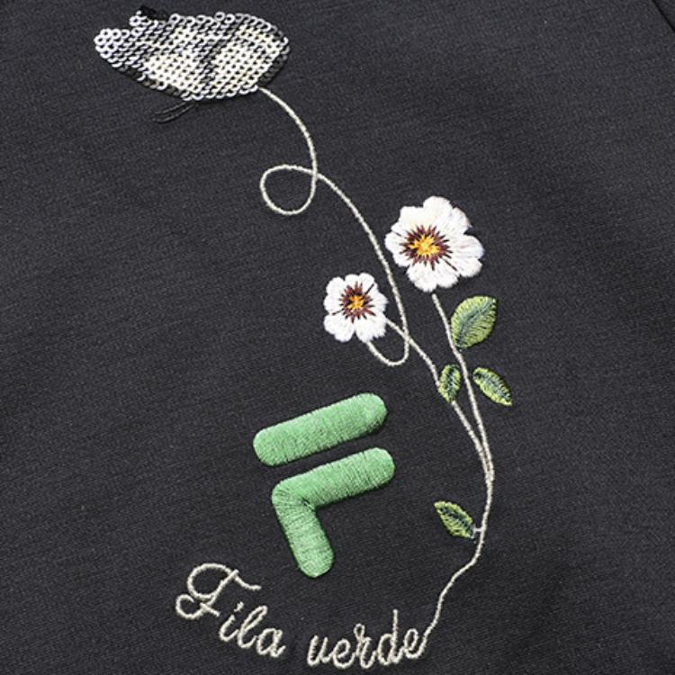 FILA Embroidered Letter Logo Fashion Casual Knit Polo Dress Women dresses Legendary-Blue F11W228304F-NV