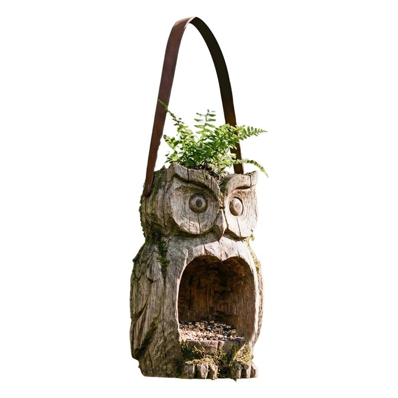 

Resin Tree-Mounted Bird Feeder Owl Shaped Sparrow Feeding Station Weather-Resistant for Outdoor Garden Backyard Patio Yard Porch