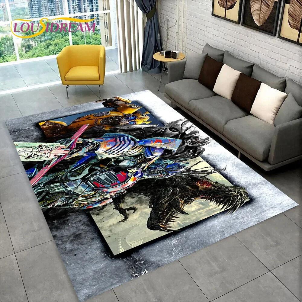 Cartoon T-Transformers Autobots 3D Carpet Rug for Bedroom Living Room Home Sofa Decoration,Children Game Large Decor Floor Mat