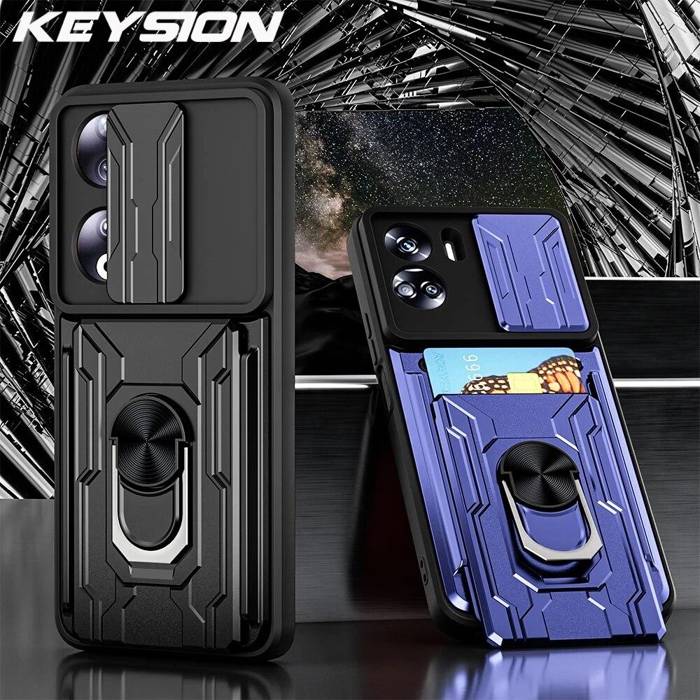 

Противоударный чехол KEYSION для Honor 90 5G 90 Lite, сумка для карт, защитное кольцо для камеры, чехол-подставка для телефона для Huawei Honor 90 Lite