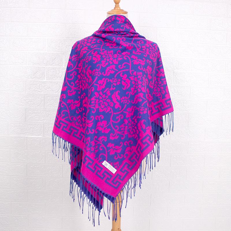 140*140cm Elegant Paisley Floral Pashmina Shawl and Wrap,Boho Rave Scarf for Festival, warm winter scarf traditional ornate fashion accessory