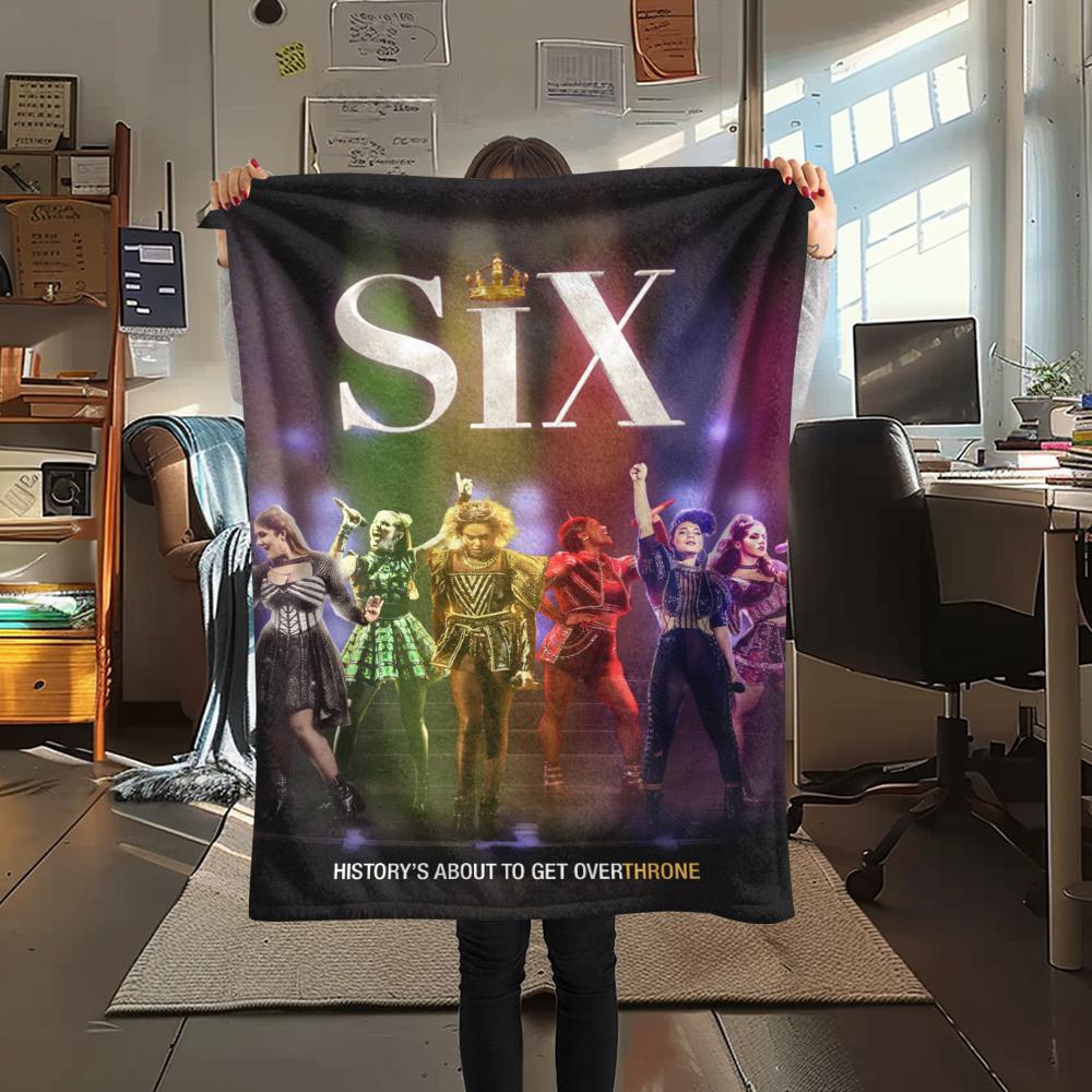 1PC SIX the Musical Print Flannel Blanket, High quality Comfortable for All Seasons, Home Decor, Warmth and Comfort, Perfect for Christmas Gifts164