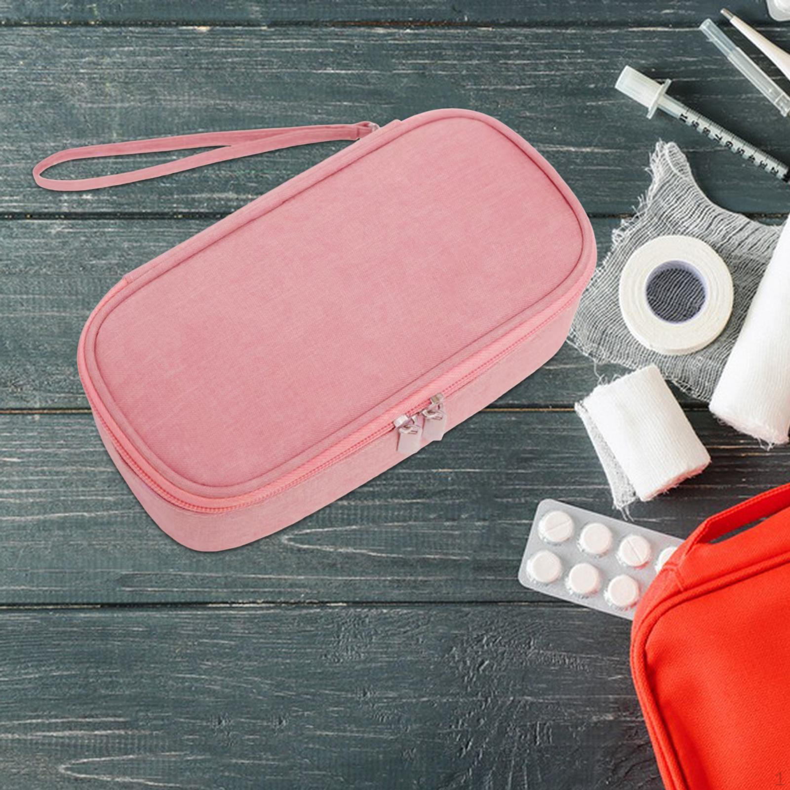 

Дорожный футляр-холодильник, изолированный чехол для переноски, сохраняющий прохладу, водонепроницаемый мини-органайзер розовый