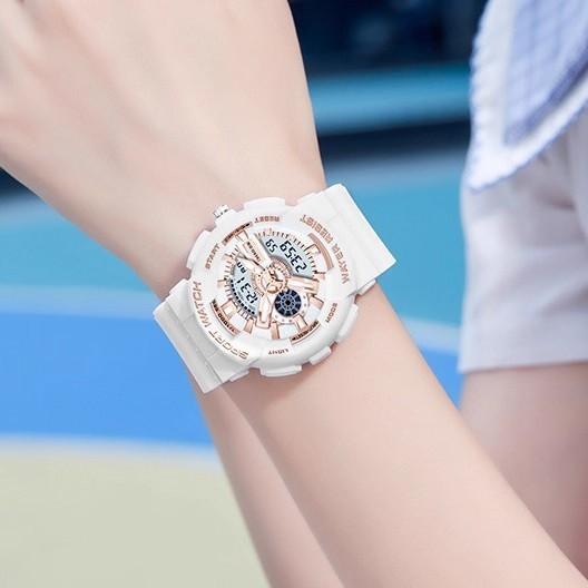 Watch Female Student Simple Dual Display Movement Electronic Watch Waterproof Multifunctional Sports Watch