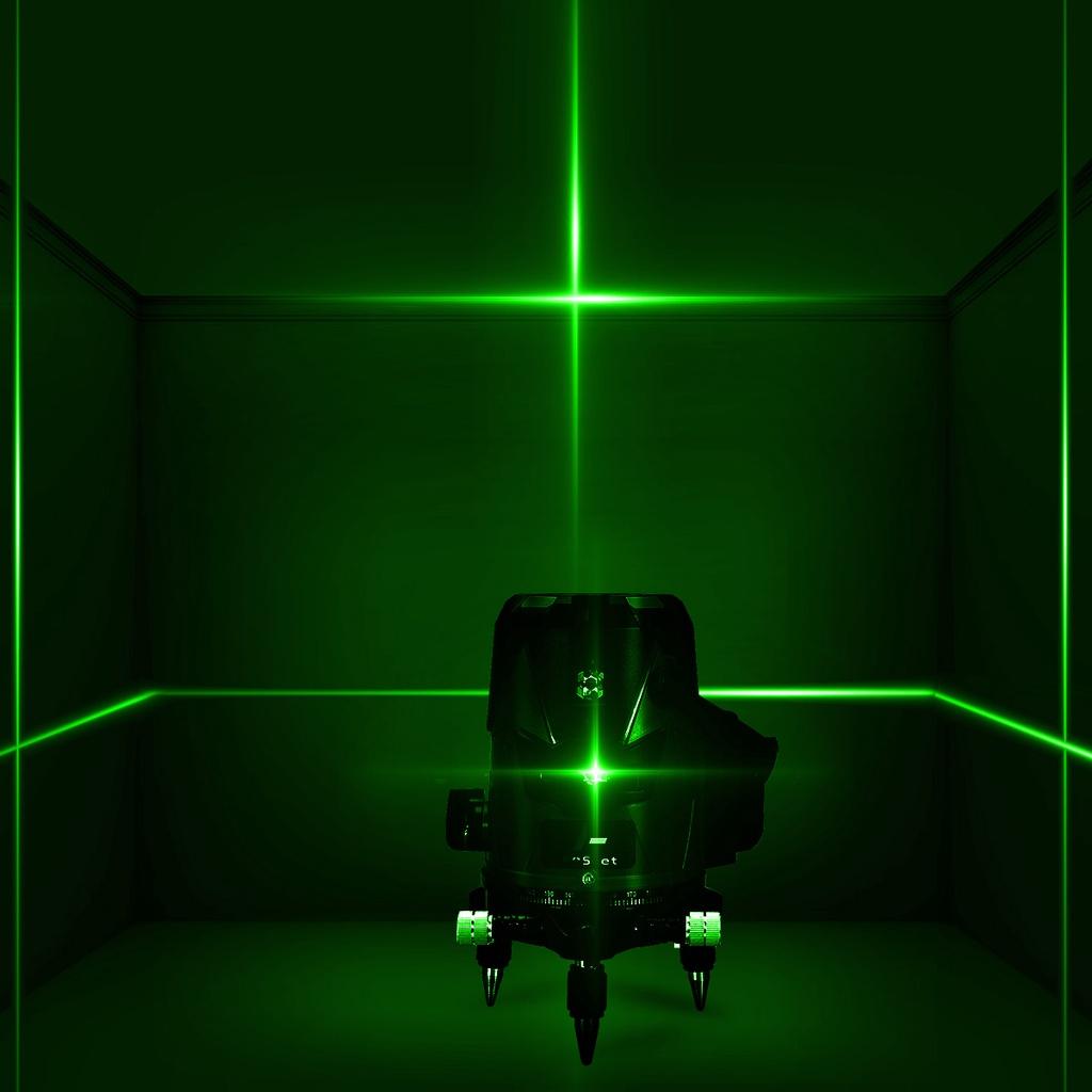 2/3/5 Lines Self-Leveling Laser Level 360° Rotatable Indoor Outdoor Green Radius Alternating Direct Horizontal Vertical Measuring Instruments
