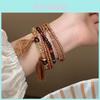 Bohemian Crystal Beaded Multilayer Bracelets For Women With Geometric Design Summer 2024
