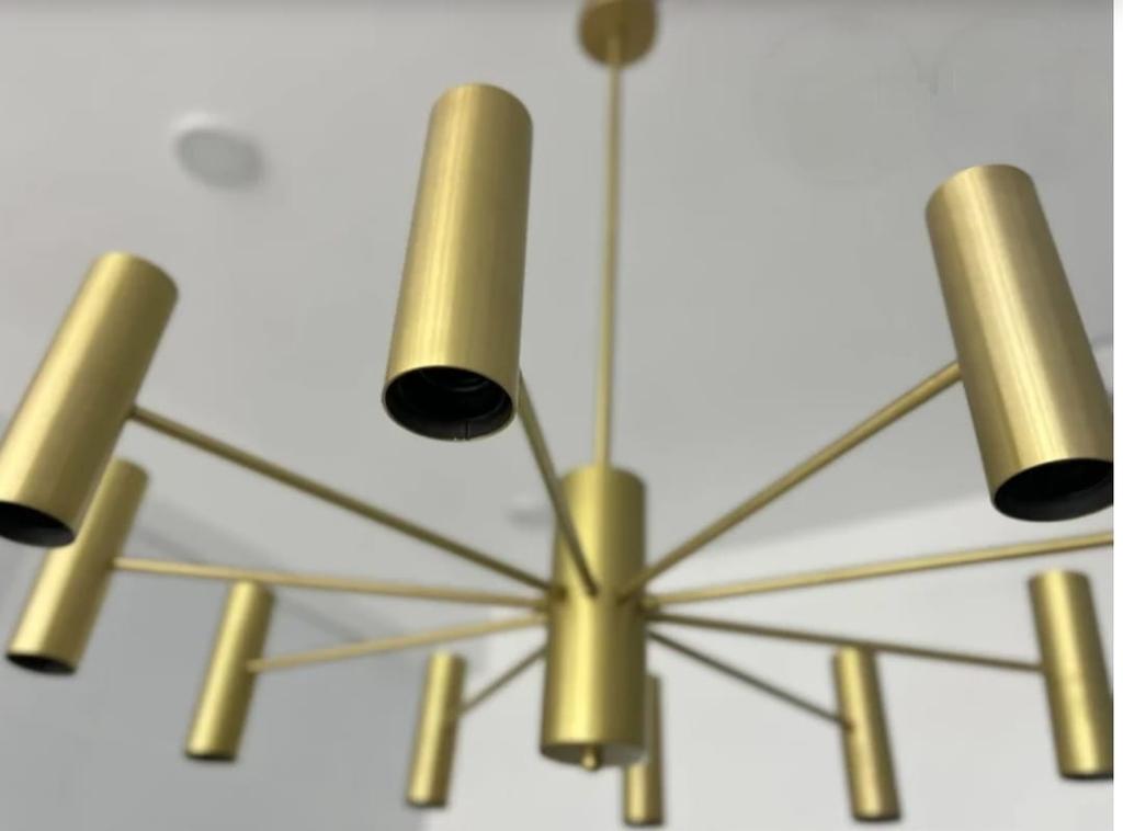 20 Light Brass Pendant Mid Century Modern Raw Brass Sputnik chandelier light Fixture