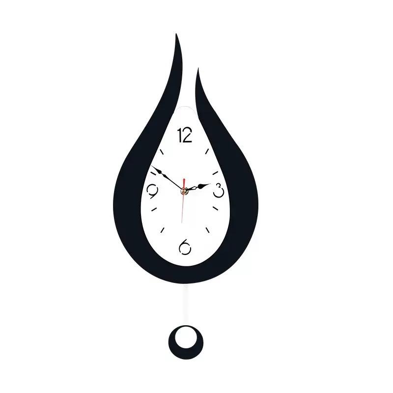 Modern Water Dropping Wall Design Clock Creative Acyrlic Pendulum Bedroom Clock Decoration Home Time Living for Mute Room