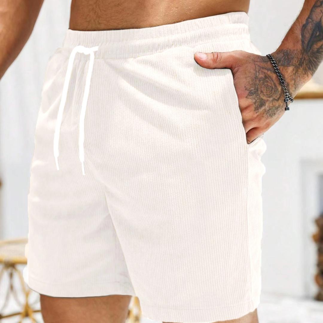 

Новые летние однотонные спортивные штаны на шнуровке, вельветовые простые пятиминутные шорты, мужские шорты, повседневные брюки 2XL белый