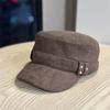 Autumn and winter retro suede flat top equestrian hat women's fashion casual face small cap temperament painter hat