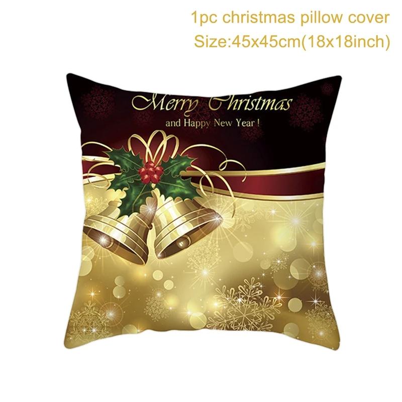Christmas Cushion Cover Merry Christmas Decorations for Home 2026 Christmas Ornament Navidad Noel Xmas Gifts Happy New Year 2026