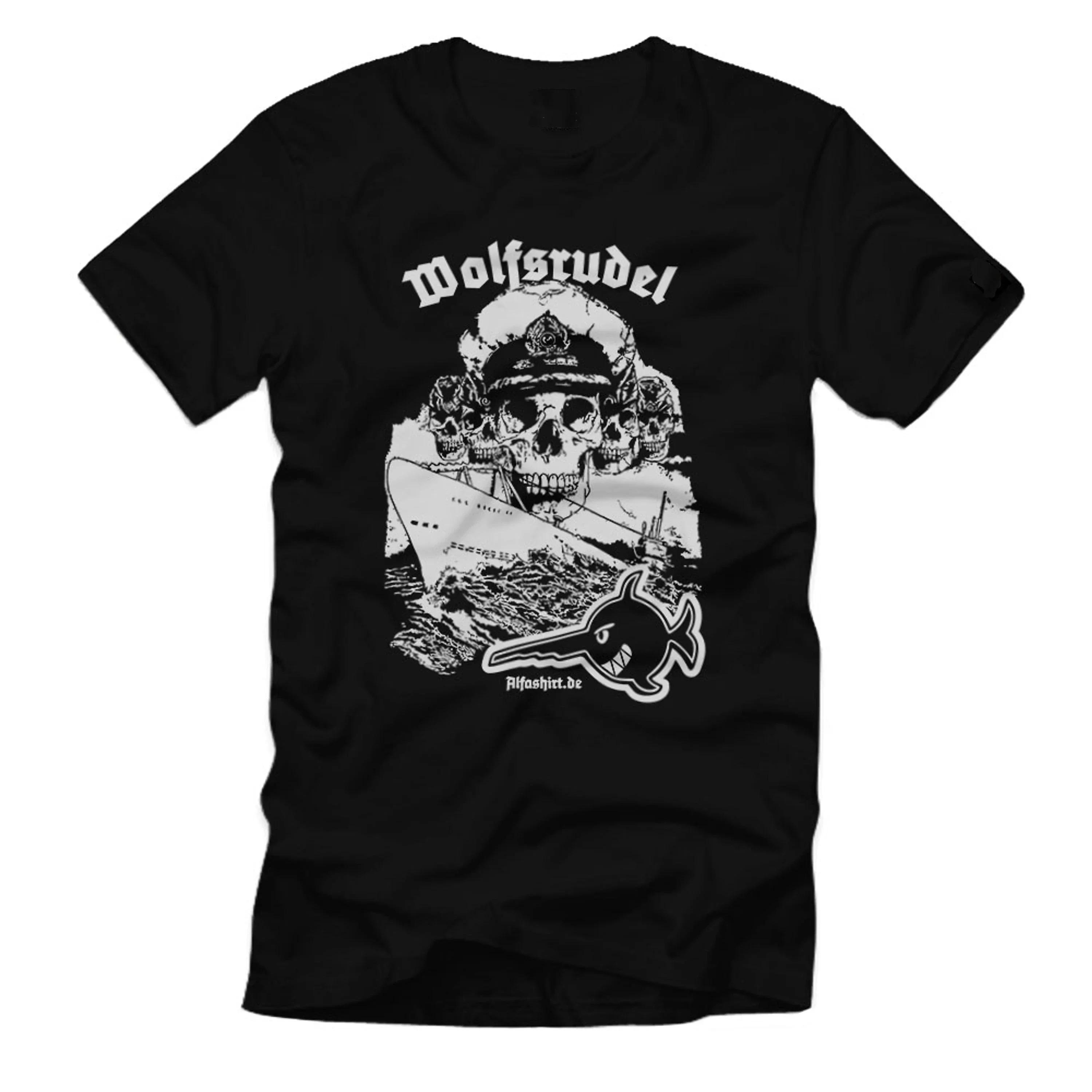 

T-Shirt Cotton O-Neck Summer Short Sleeve Mens T-shirt German Naval Skull Saw Fish Swordfish Wolf Pack Submarine S