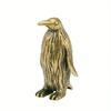 Small Penguin Brass Ornament, Cute Youngsters's Tea Pet Decoration, Copper Carving Handle Craft for Table Ornament