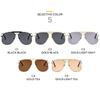 Women's sunglasses, men's and women's fashion large-frame double-beam metal sunglasses