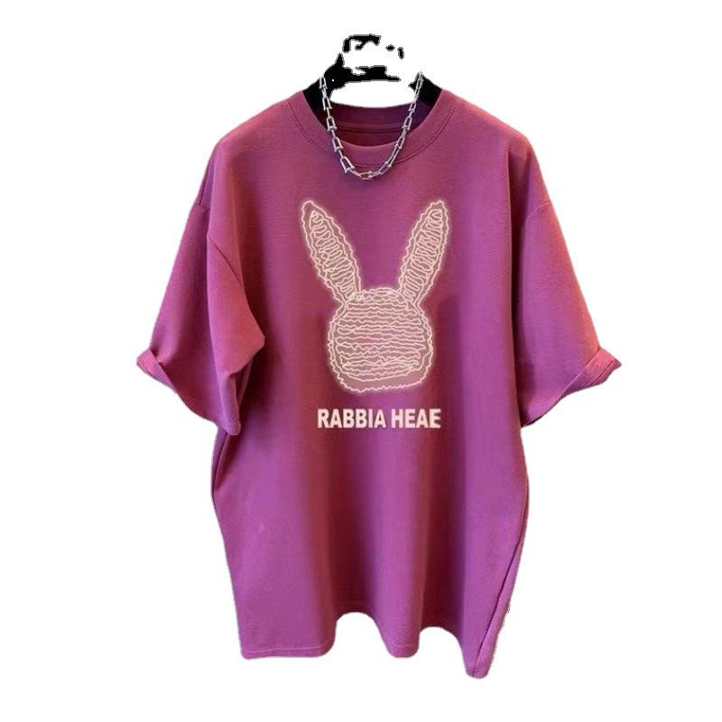 Short-sleeved T-shirt Women's Loose Fashion Versatile Foreign Style Red Top Thickened Inner Bottoming Shirt Spring, Autumn and Winter