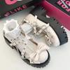 Fashion Women's Lolita Mary Janes Shoes 2025 Ankle-Wrap High Heels Platform Pumps Bow-Tie Rivet Chain Square Heel Buckle Strap Shoes