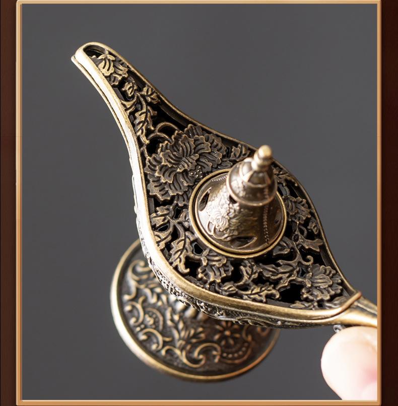Aladdin Wunderlampe Räuchergefäß aus Legierungsmaterial Ideal für Teezeremonie Dekoration und Räucherwerk Verwendung