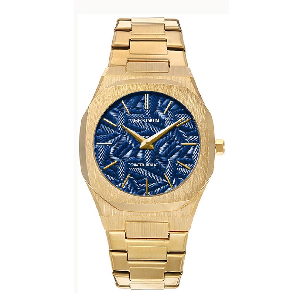 Men's Watch Embossed Leaf Characteristic Face Quartz Waterproof Watch