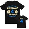 Personalized 4th Birthday Boy T-Shirt: Awesome Four Year Old