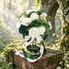 PE Faux Rose Arm Bouquet Resistant Artificial Nosegay with Berry Accents Decor for Wedding