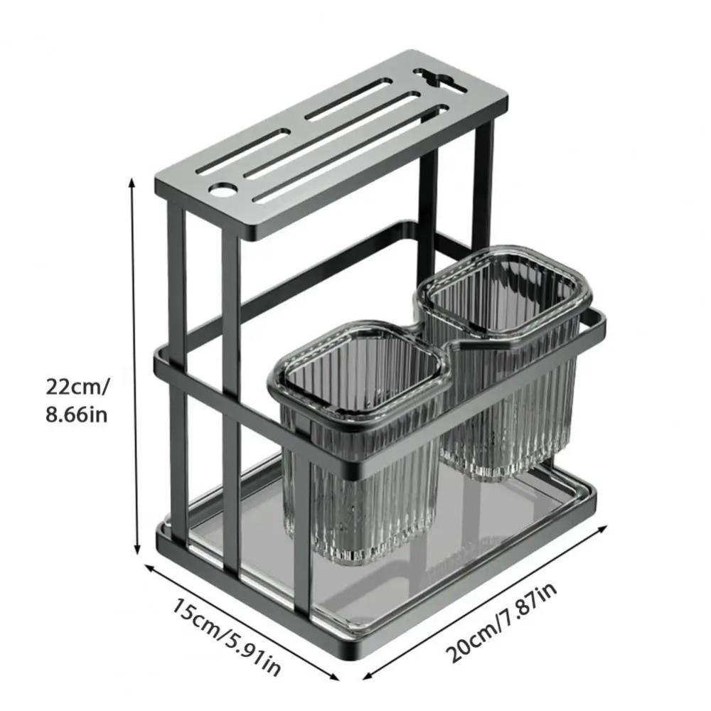 Mildew-Proof Kitchen Storage Rack Carbon Steel Cutlery Organizer Drain Rack  Countertop Storage