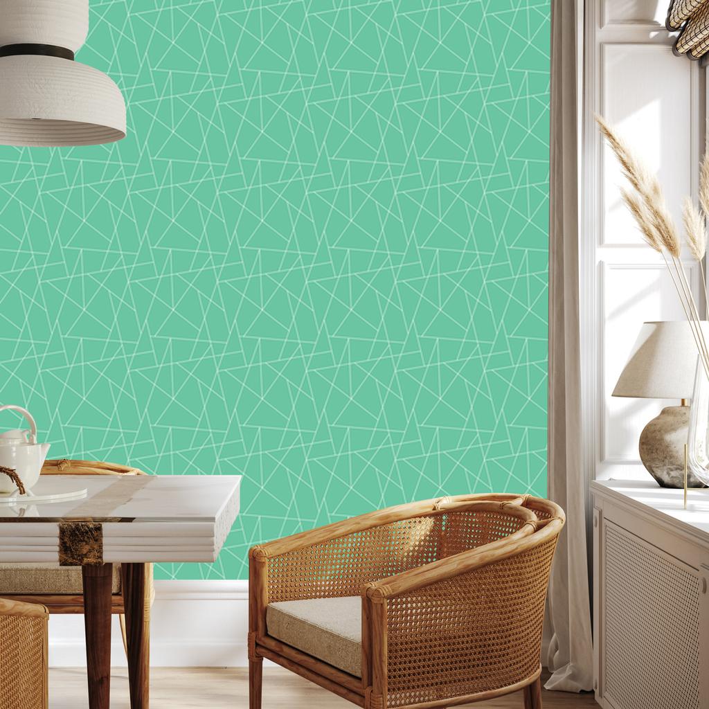 Wallpaper Geometric Sea Pattern, Soft Forms 50x1000
