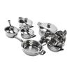 Edelstahl Kochgeschirr Set Gleichmäßige Wärmeleitung Töpfe Pfannen Suppentopf Dampfeinsatz Kochset für