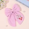 Flower Bow Hair Clips Sweet Pink Bee Floral Handmade Embroidery Bownot Barrette For Girls Children Daliy Heawear Accessories