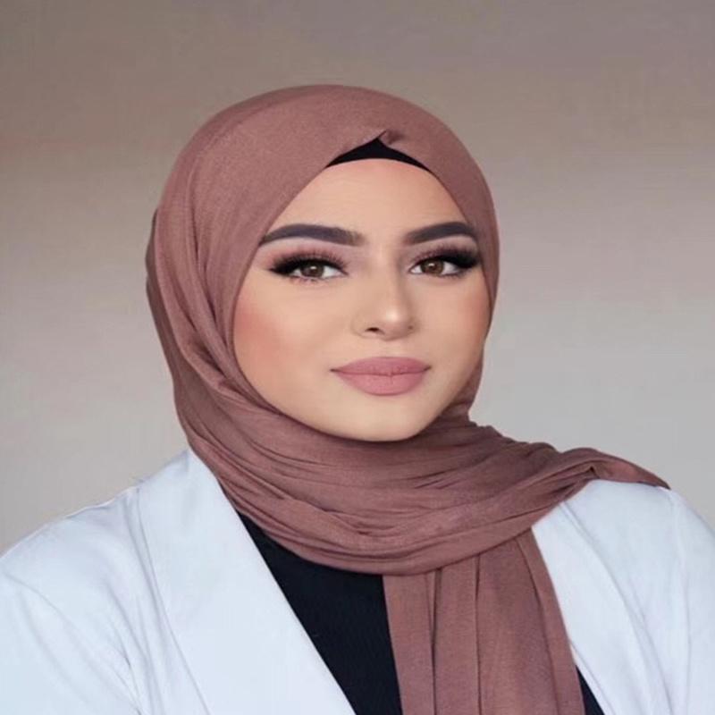 Monochrome Mercerized Cotton Jersey Scarf  Cotton Convenient Long Scarf  Turban