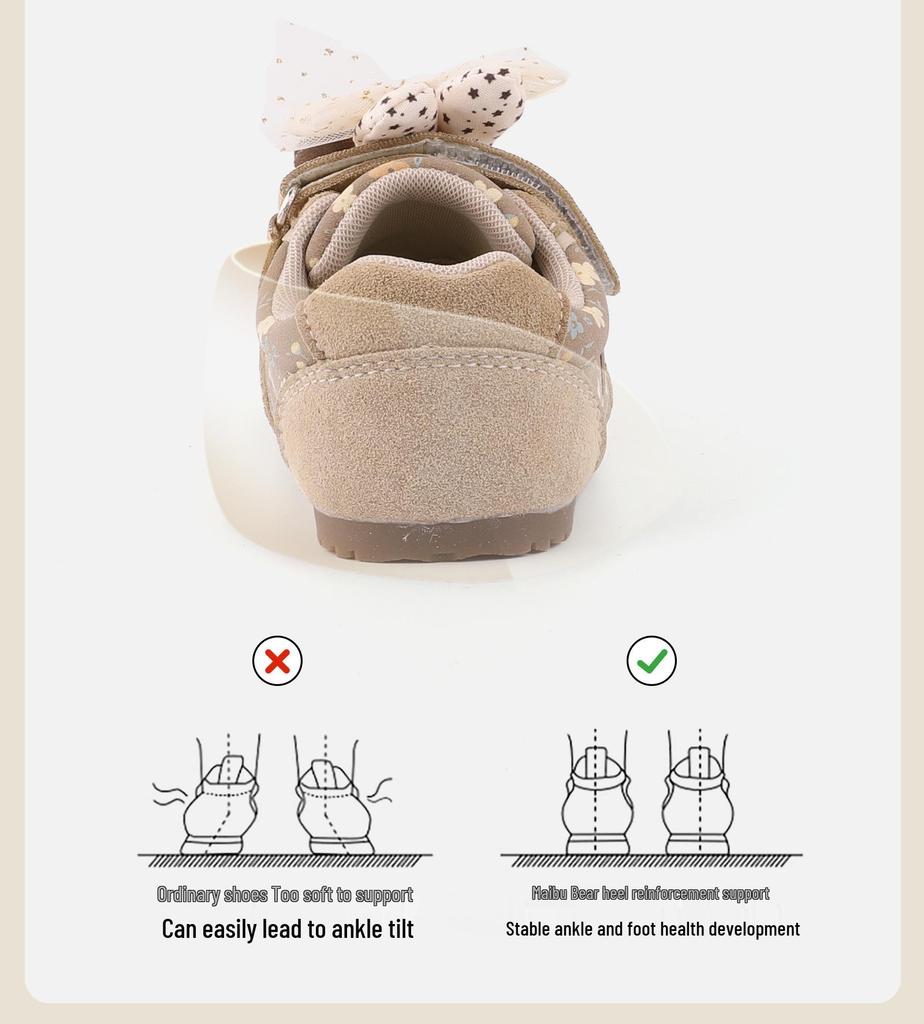 Girls' Soft Sole Sports Shoes with Velcro - Spring New Arrivals, Ideal for Running and Princess Style.