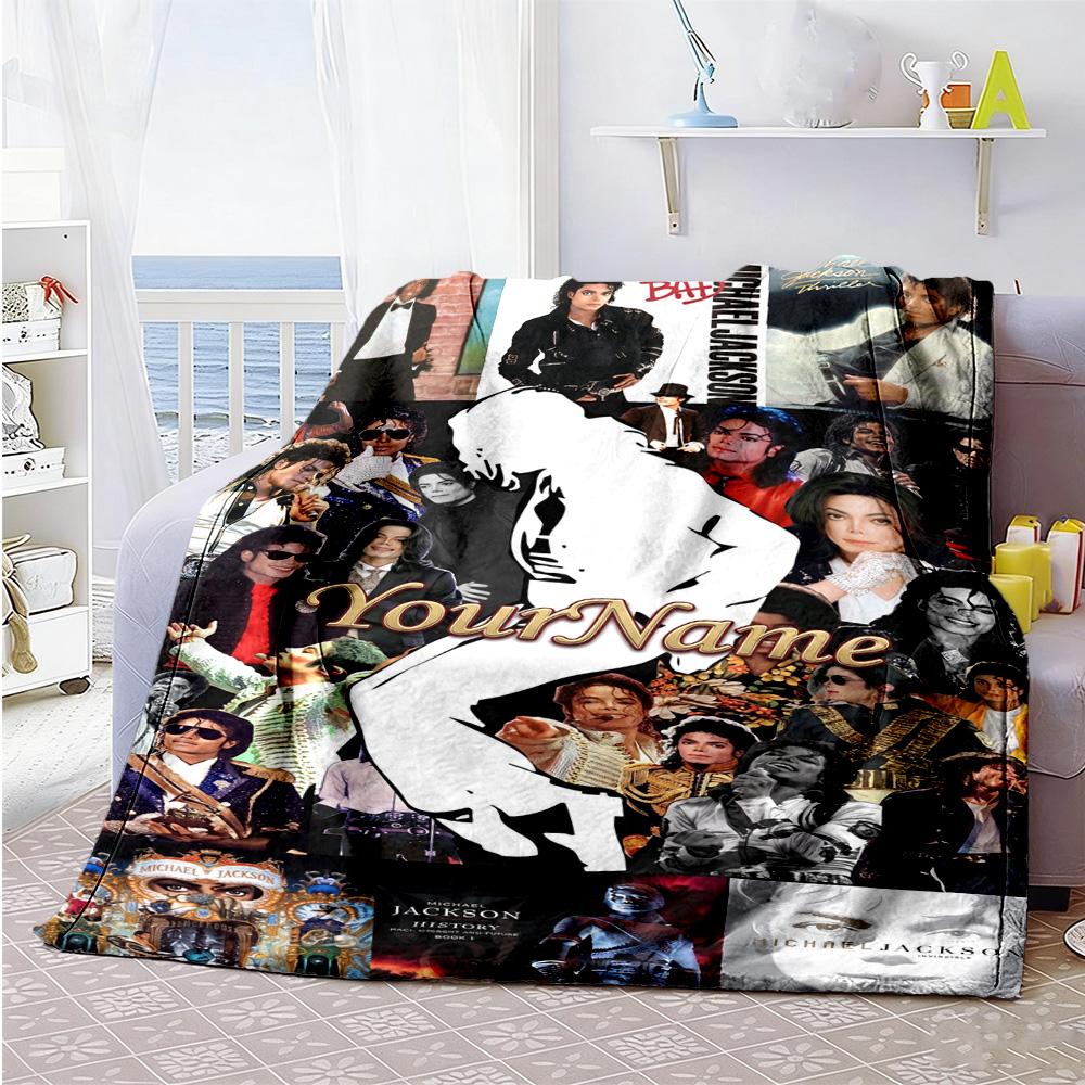 Michael Jackson 19 Personalized Name Blanket Cozy Personalized Blanket Durable Comfort for Chair Office Chair Bedding Picnics Four Seasons Universal