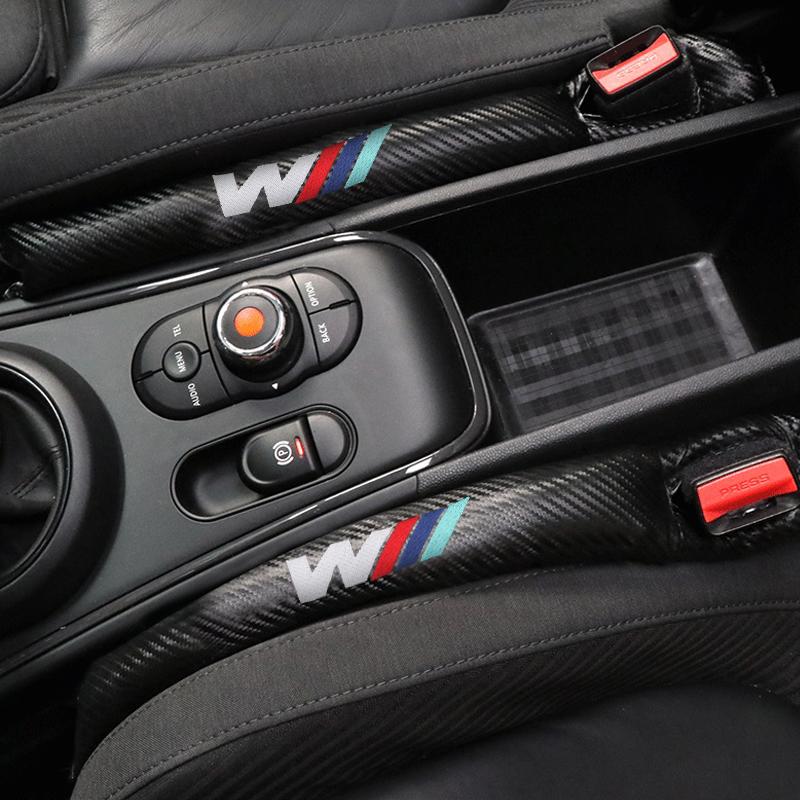 TLOO9 2pcs Carbon Fiber Car Interior Seat Gap Plug Filler Pad For BMW M X1 X3 X5 X6 X7 1 3 4 5 6 7 Series E36 E39 E46 E60 E90 F20 F40