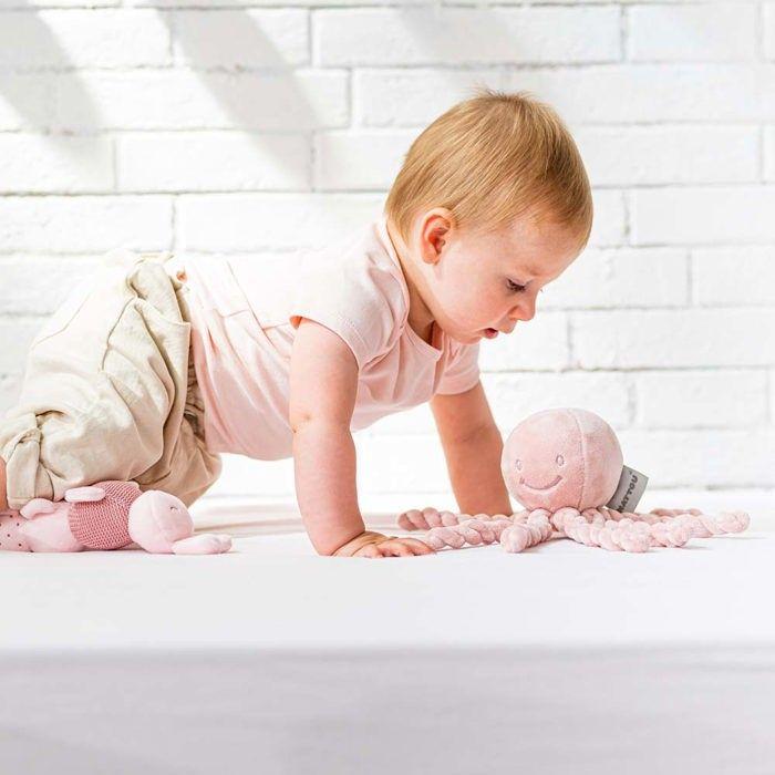 NATTOU Doudou Pieuvre Lapidou - 23 cm - 100% polyester - Rose