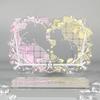 Romantic Double Heart Photo Card Frame 3.5 Inch Acrylic Anime Card Brick Display Case Collection CP Double Grid Photocard Holder