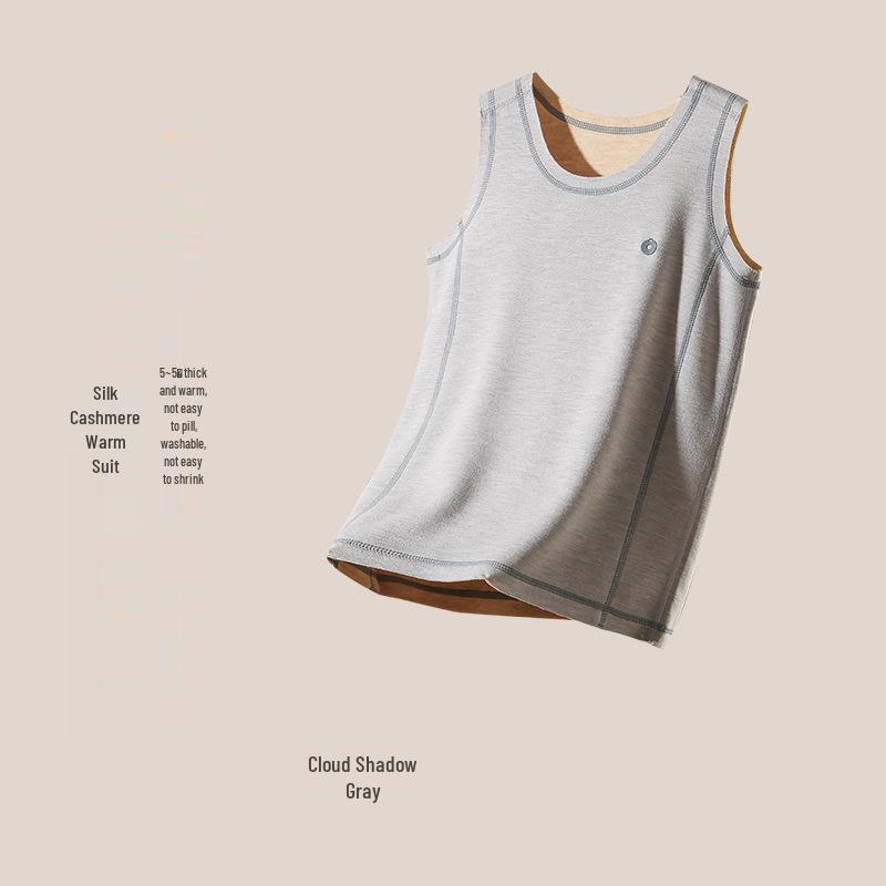 Kids' Silk Cashmere Warm Vest - A-Class Sleeveless Base Layer for Boys and Girls, Ideal for Autumn and Winter