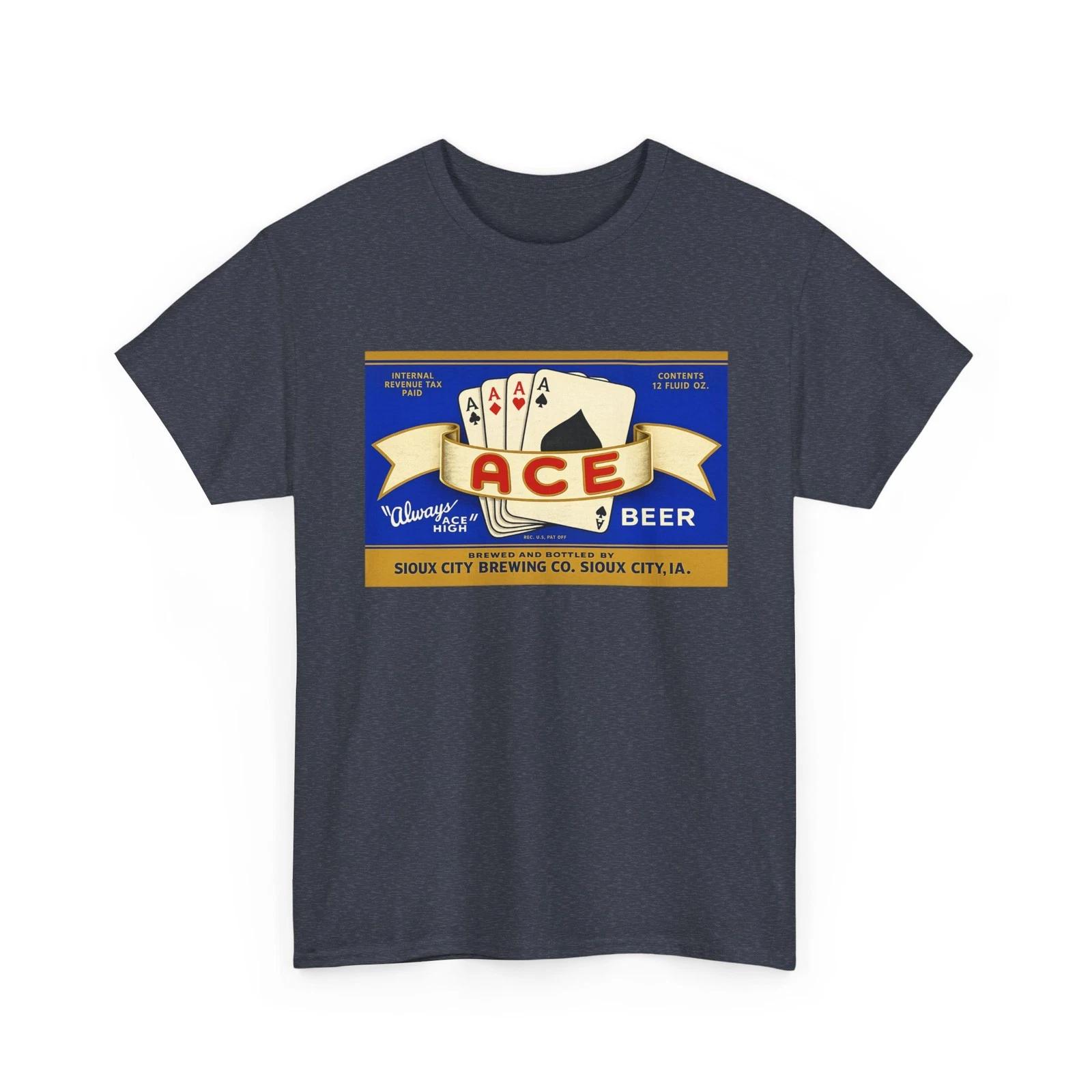 Ace Beer Sioux City Brewing Co. Iowa Always Ace High Retro Breweriana T-Sirt M