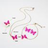 4pcs Creative 21 Colors Crystal Zirconia Butterfly Bracelet Necklace Earrings Ring Jewelry Set Luxury For Woman Party Jewelry