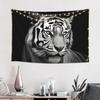 Black And White Tiger Tapestry Wall Hanging Poster For Bedroom Aesthetic Wall Tapestries Banner Modern Wall Art For College Dorm