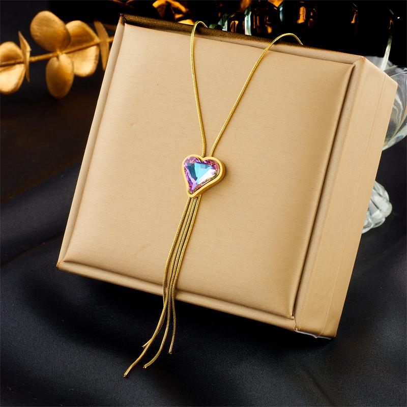 XIYANIKE 316L Stainless Steel Gold Color Love Heart Necklaces For Women Chokers 2021Trend Fashion Festival Party Gift Jewelry