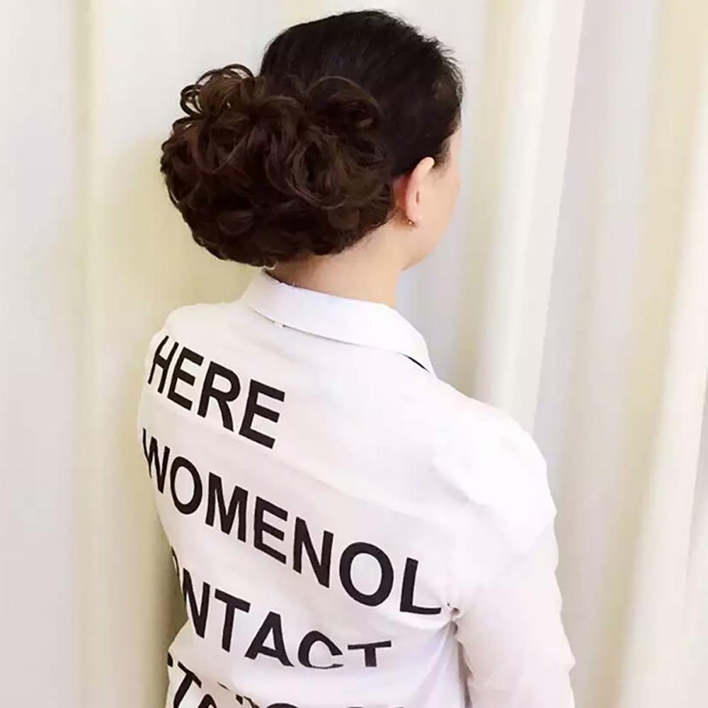 Chignon Updo Elastic Drawstring Hair Bun Pad In Black Brown Colors Straight Curly Hairpieces for Women Ladies