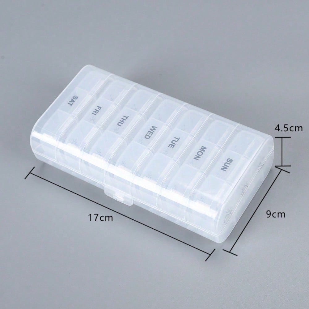 21 Grids Seven Days A Week Colorful Transparent Medicine Box, Portable Sub-packaging, Sealed Daily Medicine Storage Box