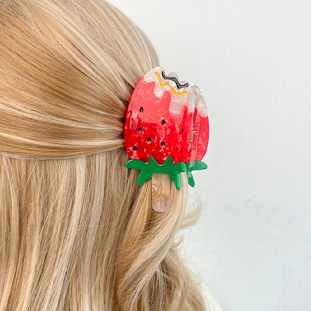 Sweet Ice Cream Shark Clip Cute Delicious Food Claw Clip Headdress Fruit Series Hair Claw  Female