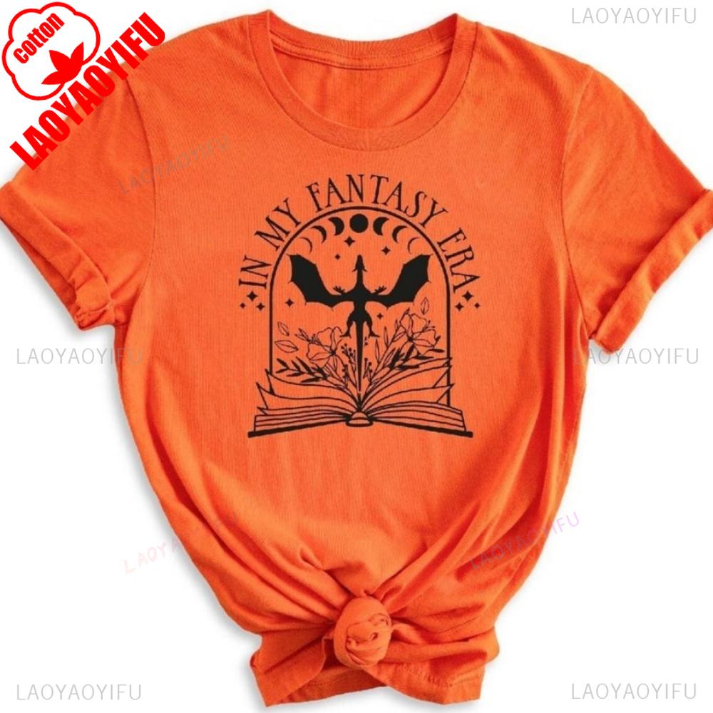 Fantasy Era Dragon Rider Shirt Bookish Reader Gift Unisex Unisex Unisex T Shirt High Quality Cotton Tops New Casual Simple Tops