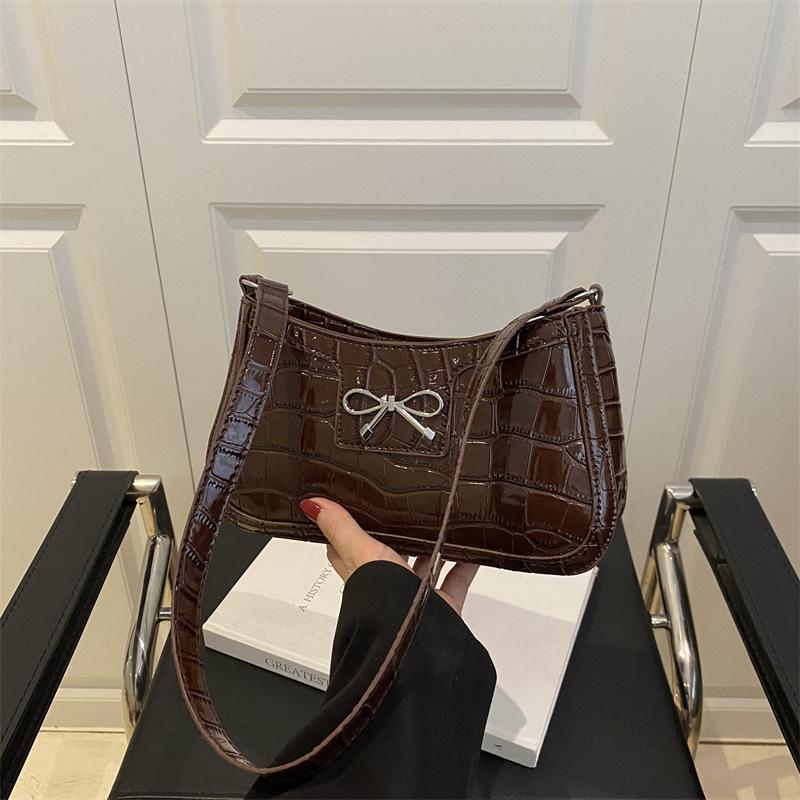 Stone Pattern Women's Commuter Bags -Bowknot Large Capacity Soft Durable Crossbody Casual Fashion Chic Premium Feeling High Value Bags