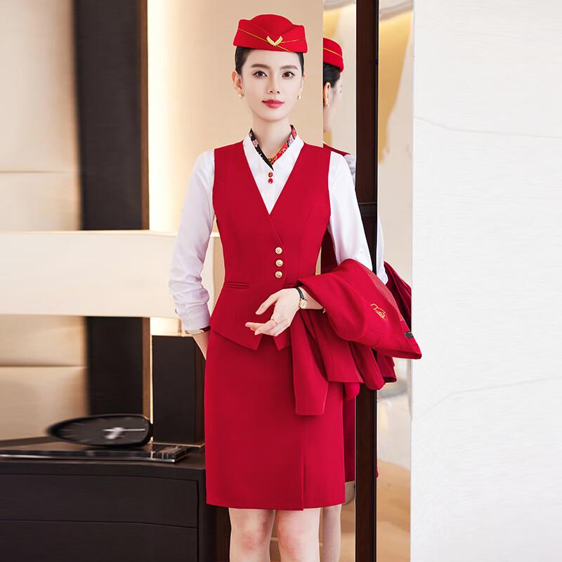 Women's Hotel Service Vest Uniform 3-Piece Set